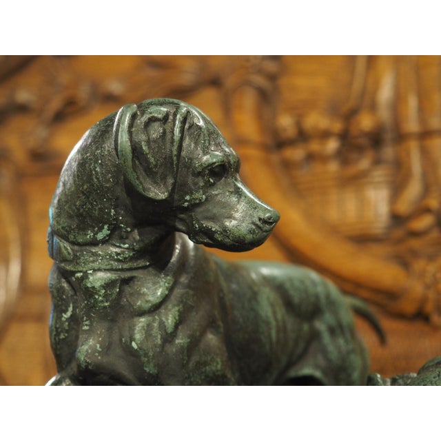 19th Century French Bronze Sculpture, a Pointer and Spaniel Hunting a Pheasant For Sale - Image 17 of 18