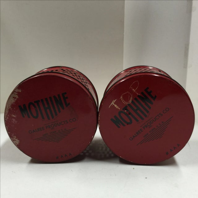 Vintage Red Mothine Tins - A Pair For Sale In New York - Image 6 of 7