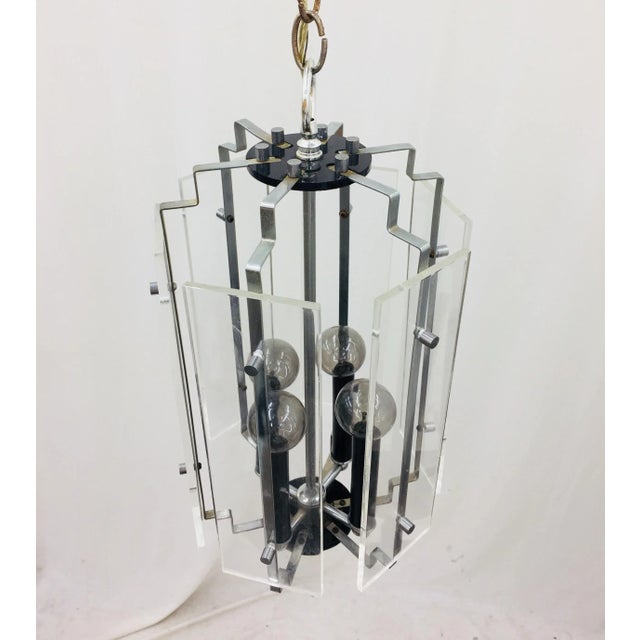 Metal Vintage Mid-Century Modern Hanging Fixture For Sale - Image 7 of 8