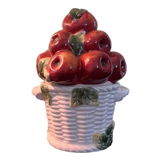1990s Kaldun and Bogle Majolica Style Apple Jar Topiary For Sale