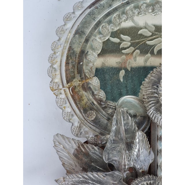 Venetian Mirror in Engraved Glass with Applied Flowers, 1890s For Sale - Image 18 of 18
