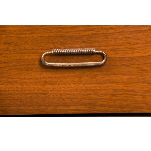 Mid-Century Modern 1970s Mid Century Cane Walnut Brass Nightstand For Sale - Image 3 of 8