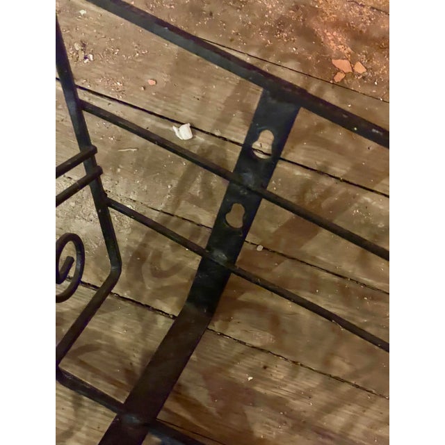 Metal Mid-20th Century Wrought Iron Wall Planters, Pair of Decorative Boxes For Sale - Image 7 of 12