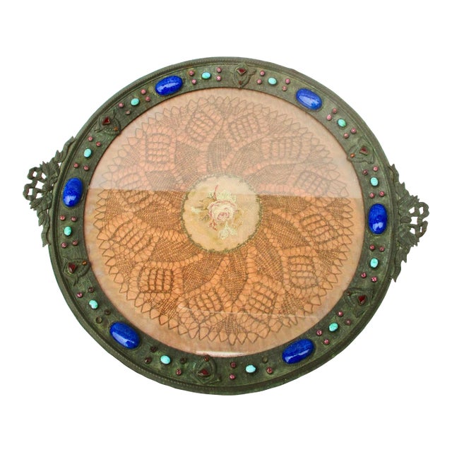 Vintage 30s' Jeweled Vanity Tray For Sale