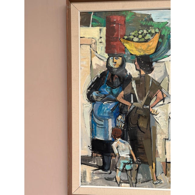 Women and Child, 1950s, Oil Painting on Canvas, Framed For Sale - Image 10 of 18