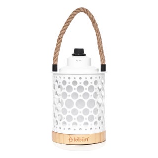 Stargaze Cordless LED Outdoor Table Lamp with Dimmer, Built-in Rechargeable Battery, 3-Level Brightness with Dual Power Source, White For Sale