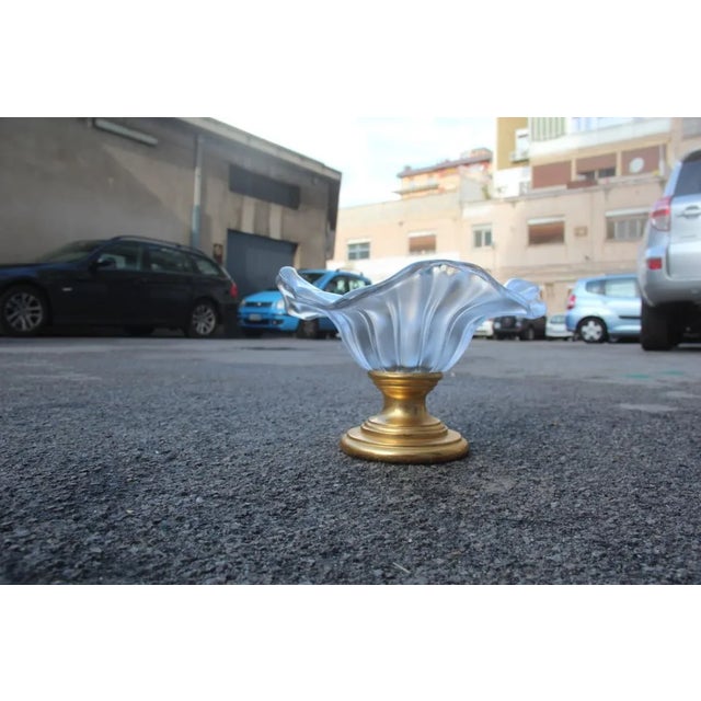 Vintage Italian Frosted Glass Bowl For Sale - Image 4 of 11