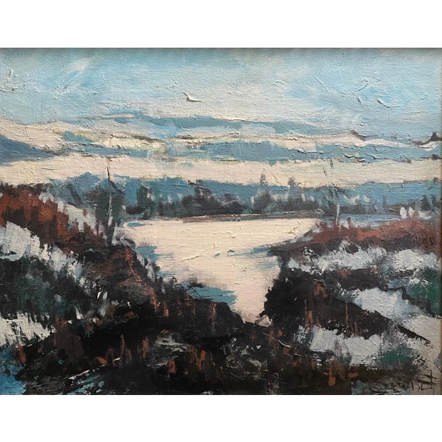 William Goliasch, Salève Mount Landscape, Oil on Canvas, 1972 For Sale - Image 9 of 9