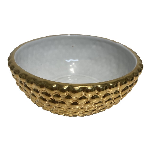 Contemporary Decorative Gold Bowl For Sale