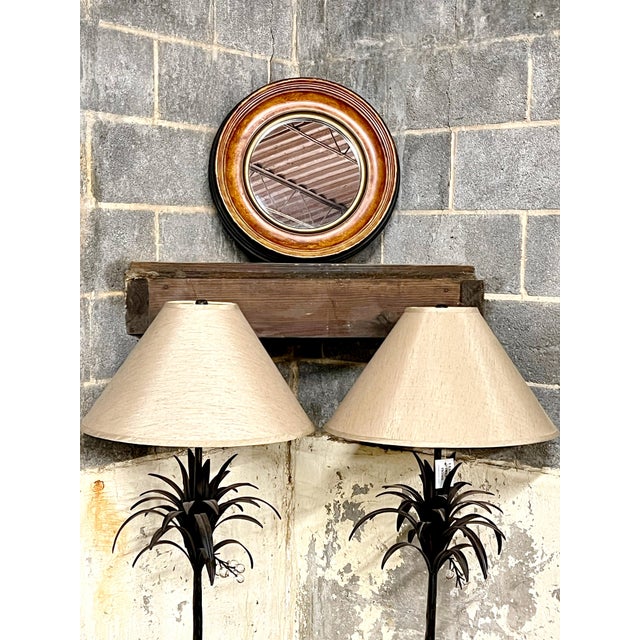 Copper Decorative Round Mirror For Sale - Image 8 of 8