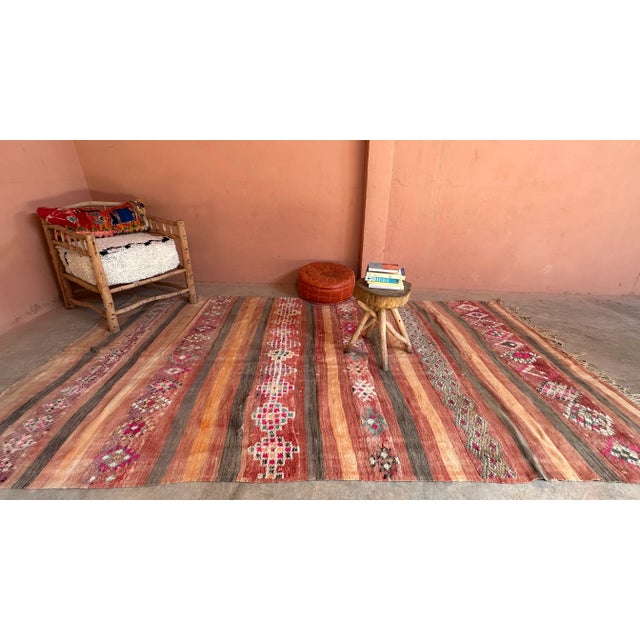 Moroccan 1980s Flatweave Moroccan Kilim Rug - 11.2 X 6.5 Ft For Sale - Image 3 of 11
