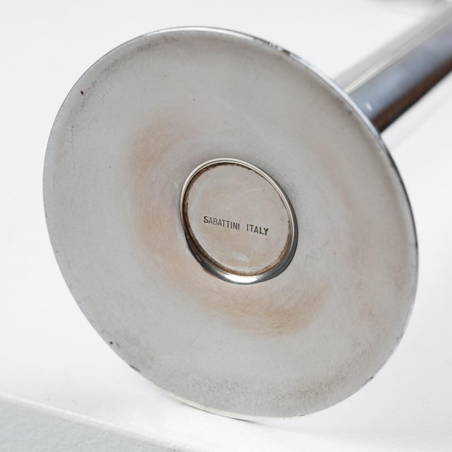 1960s Silver-Plated Metal Candlesticks by Lino Sabattini for Sabattini, Italy, 1960s, Set of 2 For Sale - Image 5 of 6
