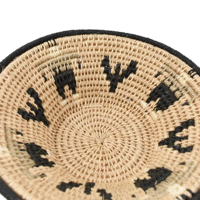 African Early 20th Century Sisal Handwoven Basket 6inch For Sale - Image 3 of 7