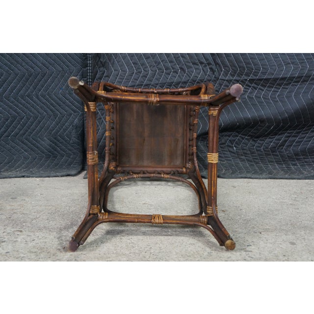 Mid-Century Modern Bentwood Woven Rattan Pedestal Table Sculpture Stand Boho 24" For Sale - Image 15 of 17