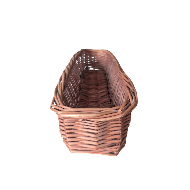 Vintage French Country Wicker Baguette Bread Basket For Sale In Charlotte - Image 6 of 14