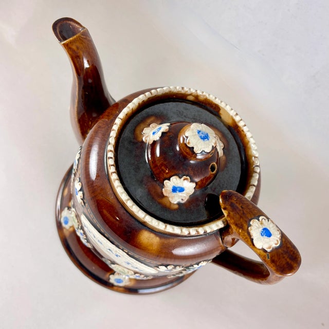 English Measham Bargeware Love at Home Teapot on Stand For Sale - Image 10 of 12