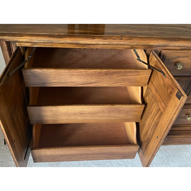 Vintage Pennsylvania House Oak Dresser With Triptych Mirror American Traditional With Colonial Charm For Sale - Image 12 of 18