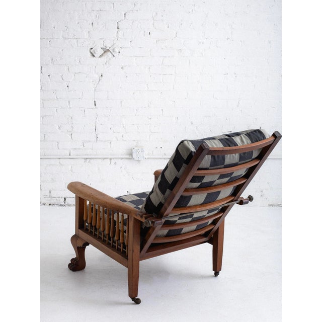 Victorian Antique Paw Foot Morris Chair in Oak For Sale In New York - Image 6 of 15