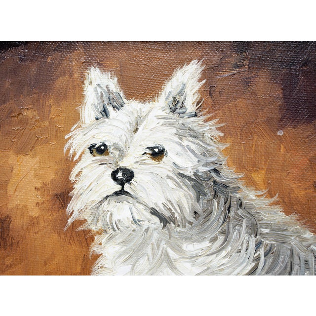 Westie West Highland Terrier Dog Portrait Oil Painting For Sale - Image 9 of 11