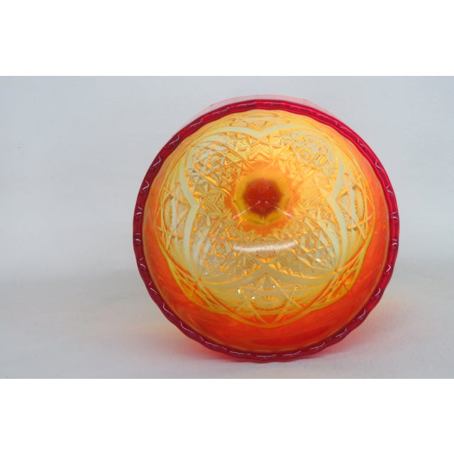 Glass Viking Glass Amberina Yesteryear Star Footed Compote Goblet Cadmium Glow 5877b For Sale - Image 7 of 14