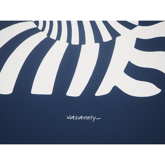 Victor Vasarely, Zèbres sur fond bleu, Screen Print For Sale - Image 6 of 7