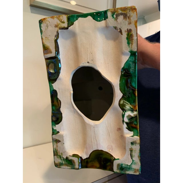 1980s Multi-Colored Ceramic Foo Dog Statue For Sale - Image 5 of 6