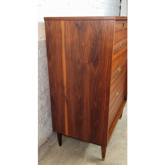 Beautiful Restored Original Mid Century Modern Tall Dresser Highboy Mainline by Hooker Furniture For Sale - Image 10 of 14