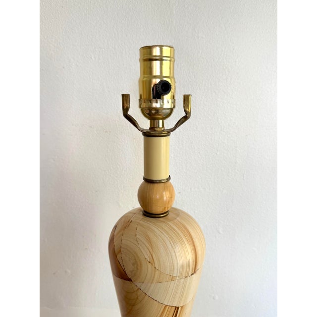 Mid 20th Century Midcentury Banded Marble Art Deco Table Lamp, Rewired For Sale - Image 5 of 8