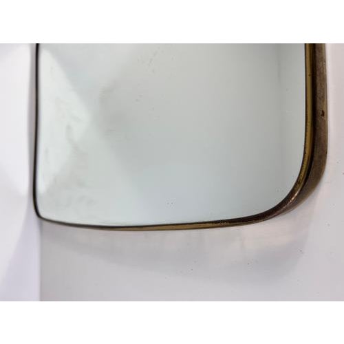 Italian Brass Framed Wall Mirror attributed to Gio Ponti, Italy, 1960s For Sale - Image 6 of 12