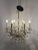 Vintage Six Light Glass + Crystal Chandelier For Sale - Image 4 of 12