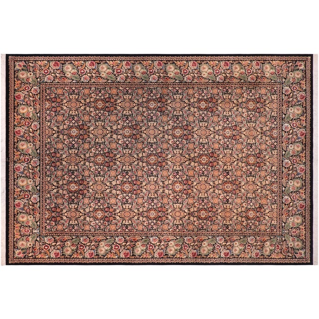 Black Elegant 1990's Pak-Persian Black/Black Wool Rug - 12'2'' X 17'0'' For Sale - Image 8 of 9