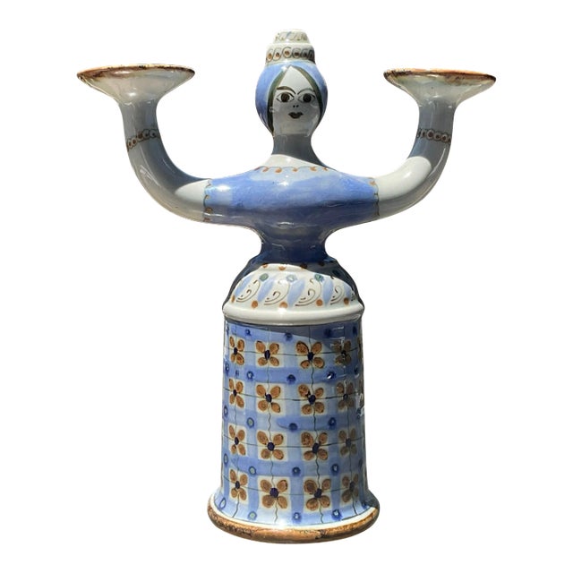 1960s Tonala Lady Candelabra Signed Ken Edwards For Sale