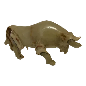Vintage Mid 20th Century Raging Onyx Green Bull