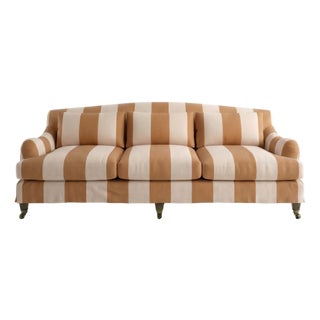 Sophie Conran Felix 4 Seater Sofa in Caramel Wide Stripes For Sale