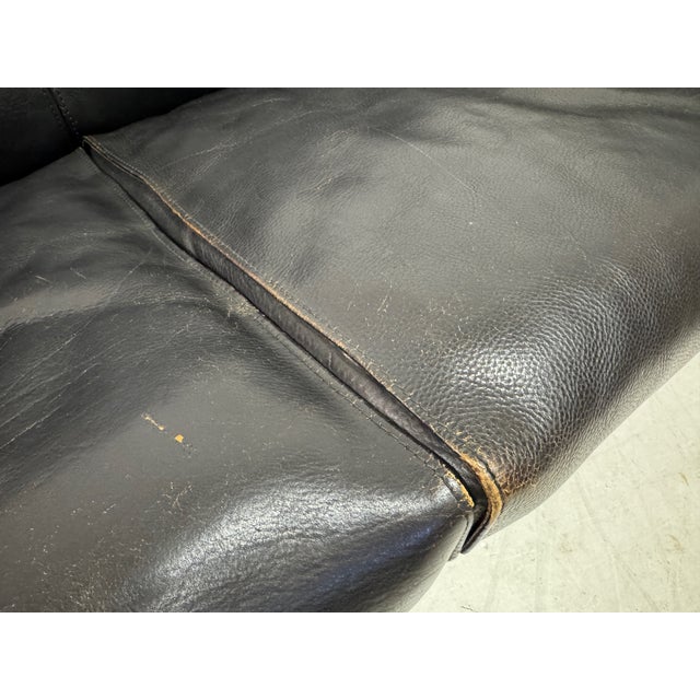 CAB 415 Sofa in Black Leather by Mario Bellini for Cassina, 1980s For Sale - Image 9 of 18