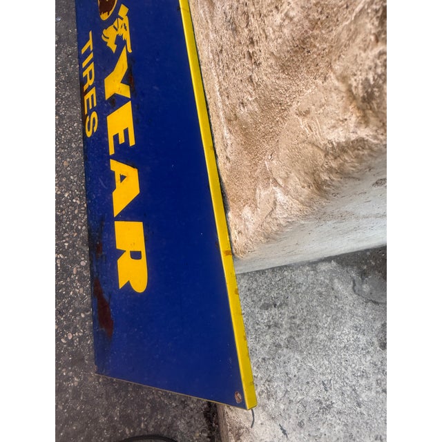 old enamel sign of Good Year Tires, in fair condition This piece has an attribution mark, I am sure that it is completely...