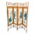Mid-Century Hand Painted Peacocks Folding Room Divider Screen Tortoise Finish Bamboo. Bohemian, Tiki, Eclectic, Asian Style. For Sale