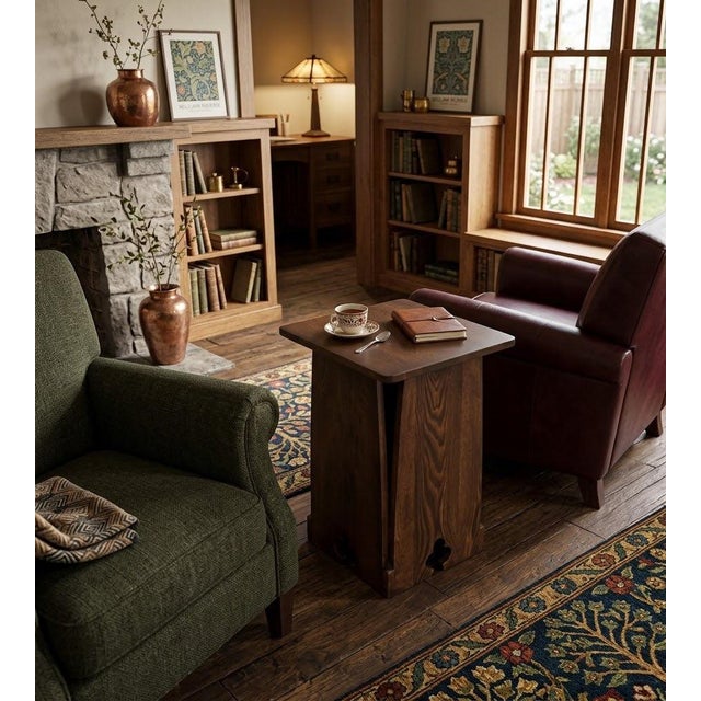 Mission Oak Tabouret Side Table - Walnut (W1) For Sale - Image 4 of 7