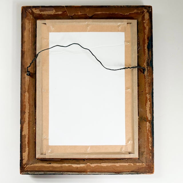 Antique 1920's Floral Painting on Glass, Gilt Gold Framed Flower Painting on Glass For Sale - Image 11 of 11