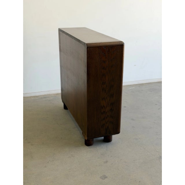 Vintage Oak Bookcase Cylinder Legs For Sale - Image 11 of 16
