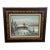 Vintage Signed Winter Landscape Oil Painting on Canvas in Hand-Carved Wood Frame, Rustic Snow Cabin Scene.. For Sale