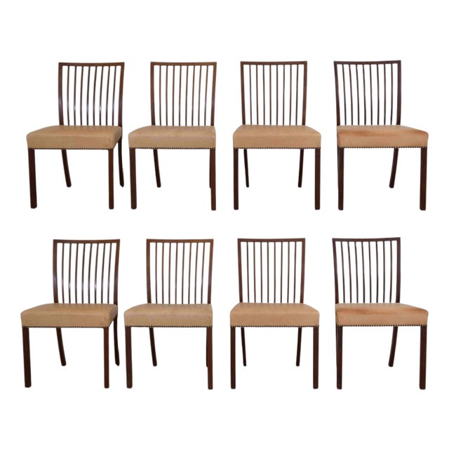 20th Century Set of Eight Danish Mahogany Dining Chairs by A.J. Iversen For Sale