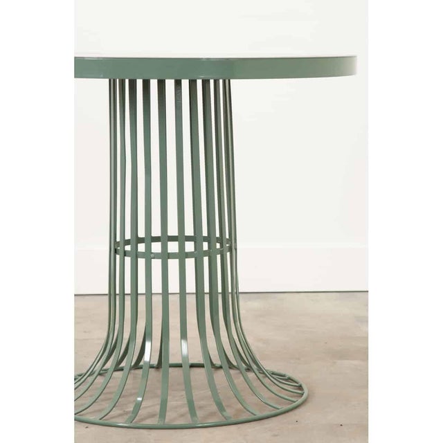 French French Vintage Powder-Coated Metal Garden Table For Sale - Image 3 of 7