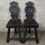 Antique Neo-Renaissance Black Carved Wood Chairs, 19th Century, Set of 2 For Sale - Image 5 of 11