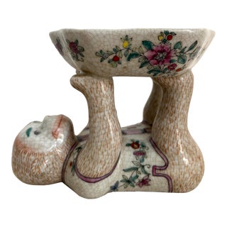 Chinese Porcelain Monkey Catchall Bowl For Sale