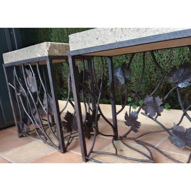 Handmade Wrought Iron Pedestals, 1960s, Set of 2 For Sale - Image 12 of 18