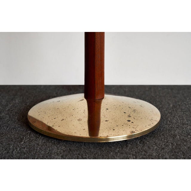 Vintage Scandinavian Sculptural Solid Teak and Brass Floor Lamp For Sale - Image 17 of 18