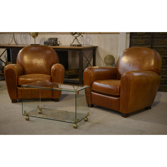 Vintage Leather Club Chairs, 2000s, Set of 2 For Sale - Image 4 of 14