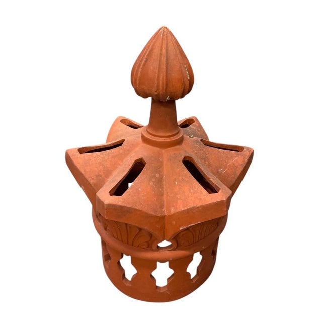 2000 - 2009 Vintage Terracotta Crown Lantern & Chimney Pot Architectural Element For Sale - Image 5 of 12