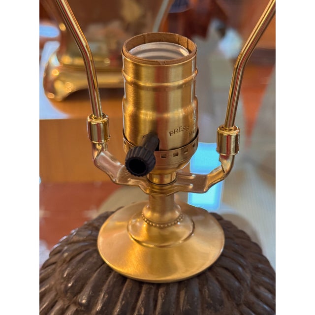 African Early 19th Century Benin Oba Head Lamps, Pair For Sale - Image 3 of 7